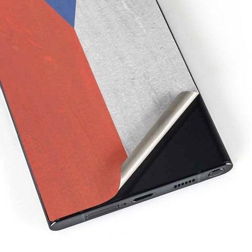 Czech Republic Flag Distressed Galaxy S25 Ultra Skin